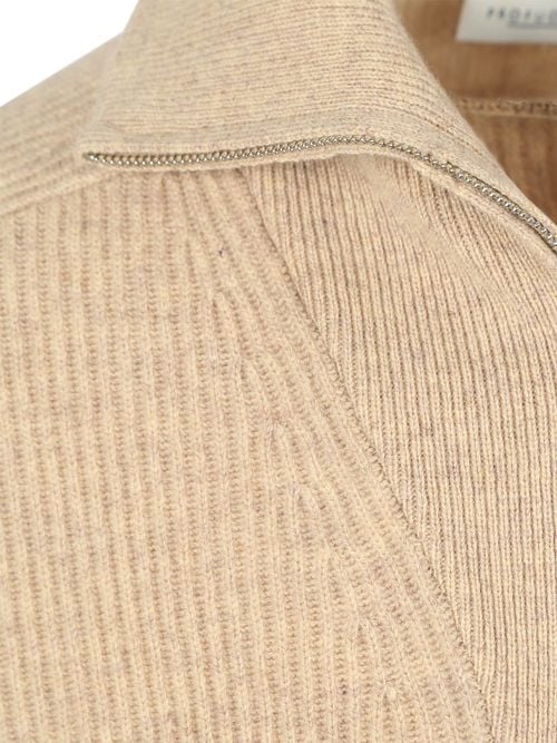 Profuomo Half Zip Pullover Wool Sand Product / Detail