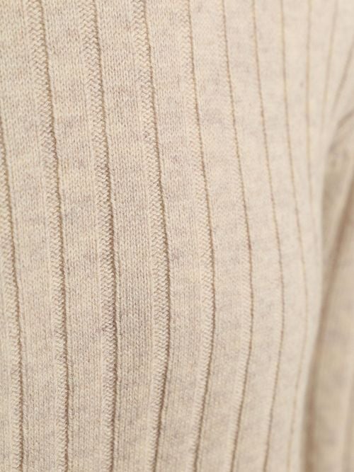 Profuomo Pullover Rib Wol Blend Sand Product / Detail