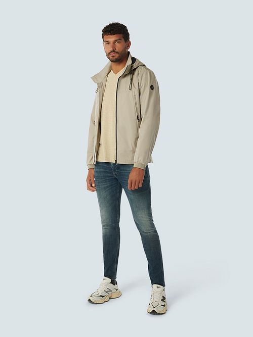 No Excess Jacket Half Long with Hood Beige Model / Voorkant