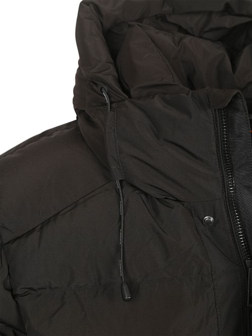 Superdry Long Puffer Jacket Hooded Black