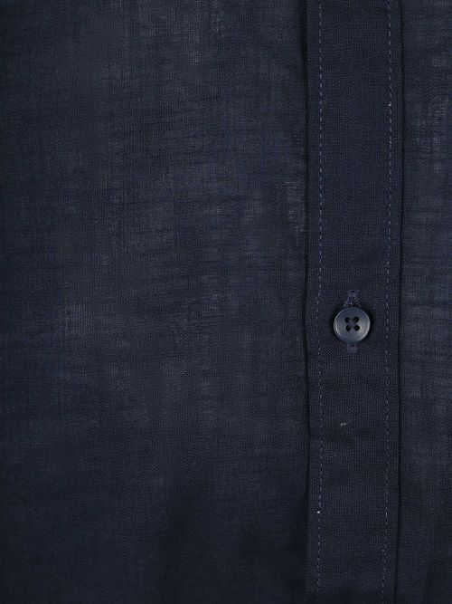 Suitable Short Sleeves Hemd Cotton Slub Navy Product / Detail