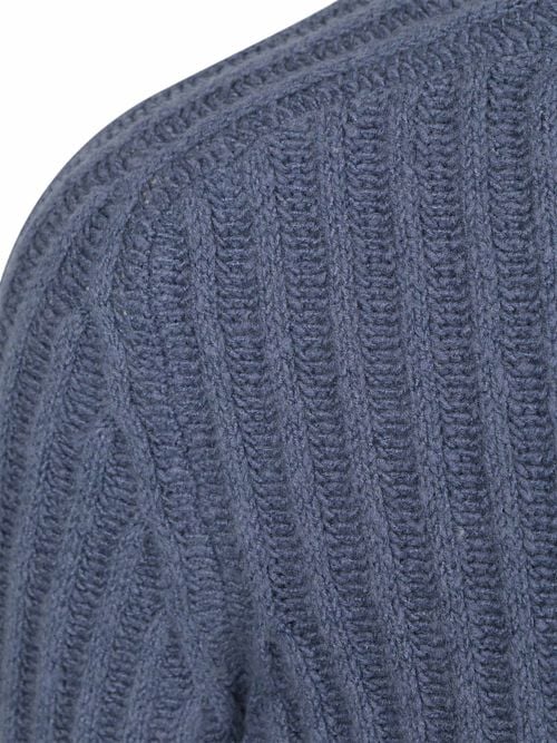 Suitable Pullover Boiled Wool Blau
