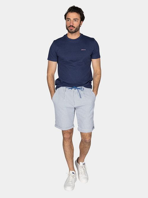 NZA T-shirt Franklin Light Navy Model / Voorkant