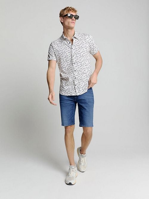 No Excess Short Denim Stretch Stone Model / Voorkant