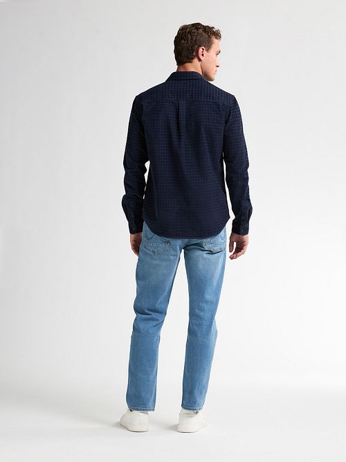 Petrol Overhemd Corduroy Navy Model / Achterkant