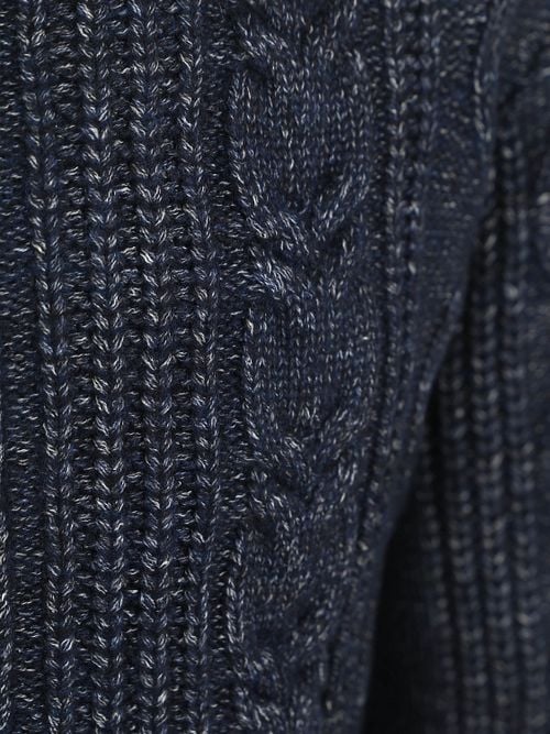 State Of Art Vest Cable Zip Melange Navy