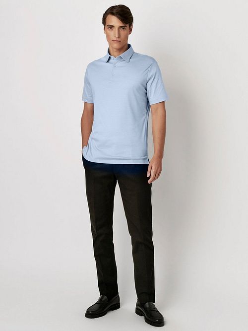 Desoto Poloshirt Essential Bleu Clair Model / Voorkant