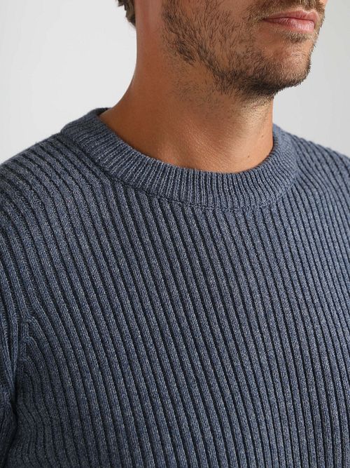 Suitable Mou Pull Bleu Mélanger Model / Detail
