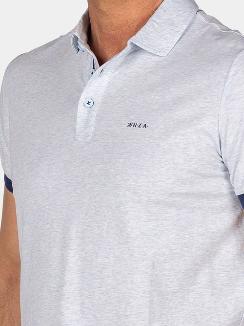 NZA Polo Briggs Pastel Blue Model / Detail