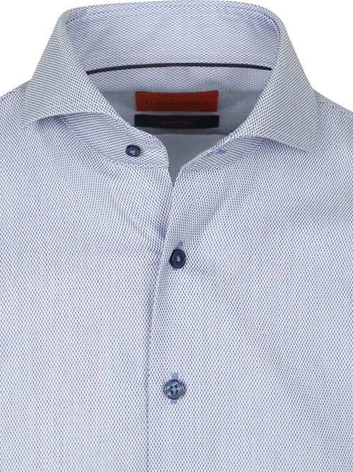Suitable Shirt Jacquard Luxe Blue