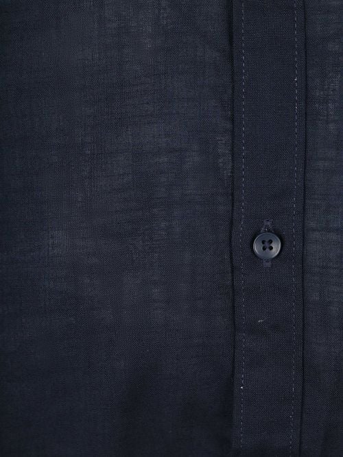 Suitable Short Sleeves Shirt Cotton Slub Navy Product / Detail
