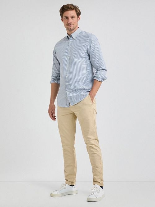 McGregor Shirt Poplin Stripes Blue Model / Voorkant