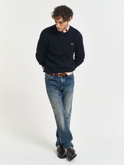 Gant Pullover Cable Navy Model / Voorkant