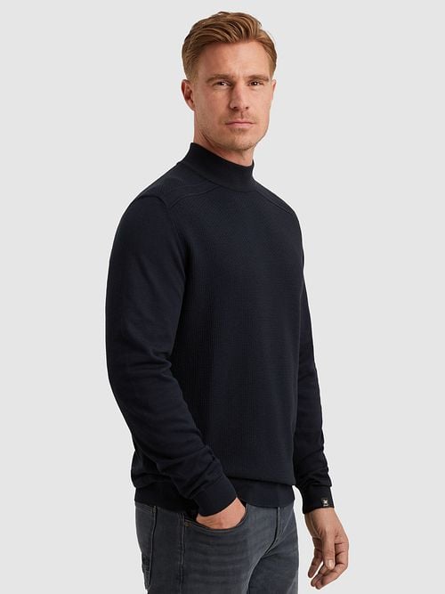 Vanguard Knitted Pullover Navy Model / Zijkant