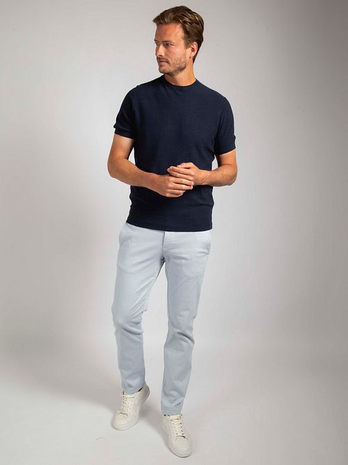 Suitable Piqué T-shirt Linen Navy Model / Voorkant