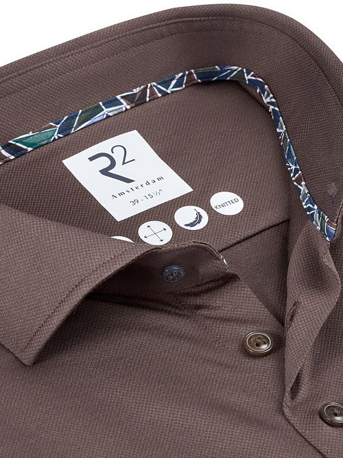 R2 Shirt Dobby Travel Shirt Brown