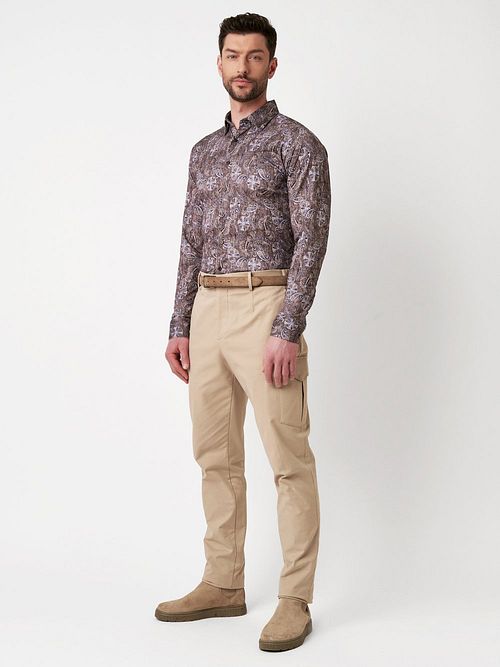 Desoto Shirt Corduroy Optics Brown Model / Detail