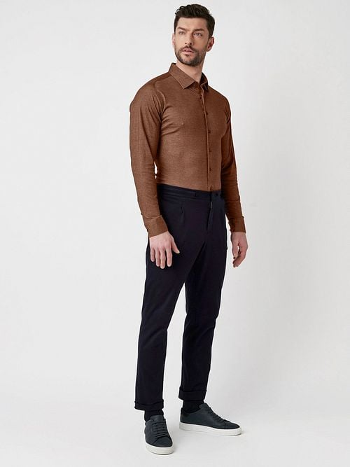 Desoto Shirt Twill Optics Brown Model / Zijkant