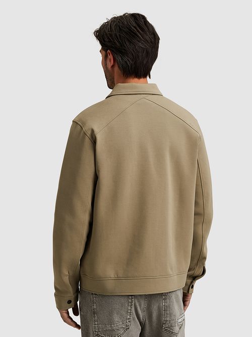 Cast Iron Overshirt Interlock Sweat Kaki Model / Achterkant