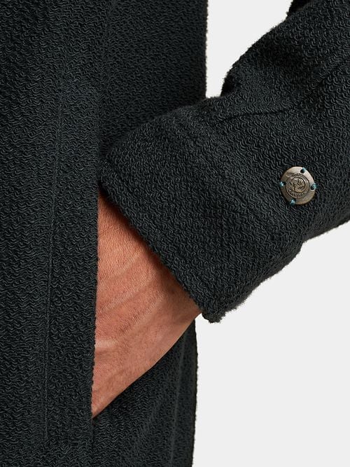 Cast Iron Overshirt Terry Navy Model / Detail