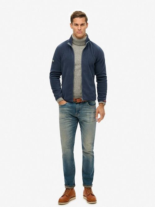 Superdry Cardigan Fleece Lauren Navy Model / Voorkant