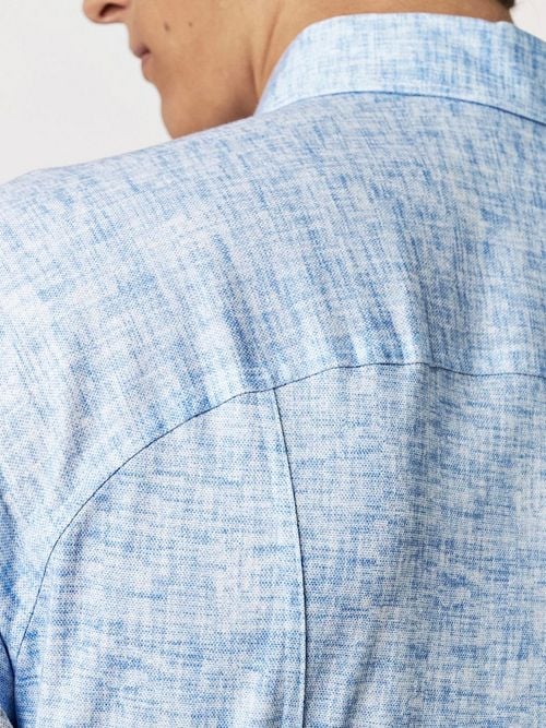 Desoto Shirt Kent Monochrome Blue Model / Detail