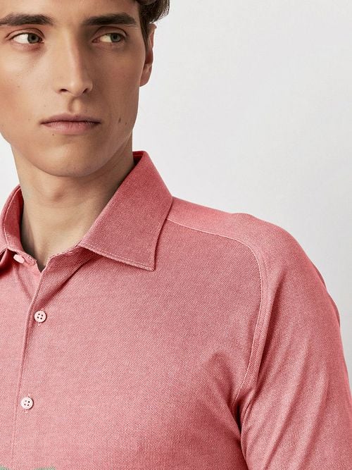 Desoto Short Sleeve Jersey Shirt Coral Model / Detail