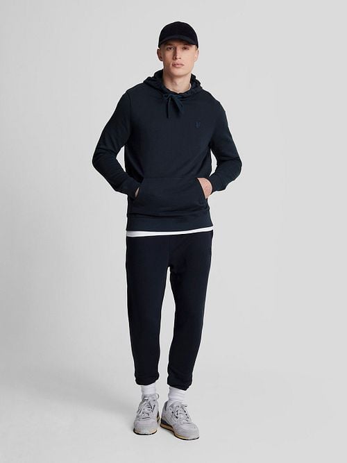 Lyle and Scott Hoodie Tonal Navy Model / Voorkant