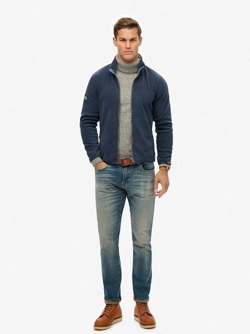 Superdry Vest Fleece Lauren Navy Model / Voorkant