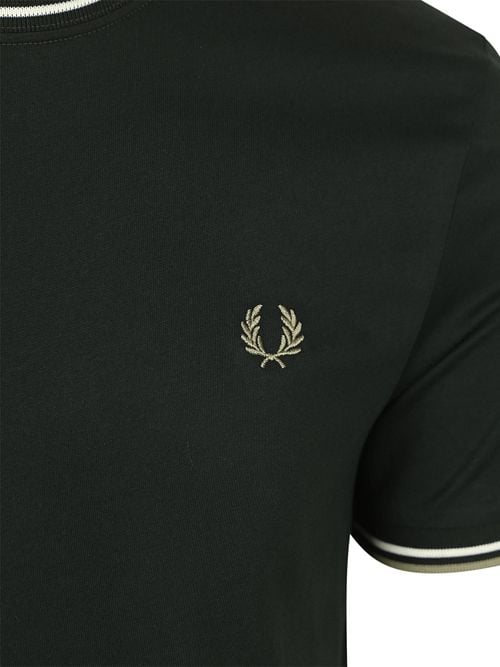 Fred Perry M1588 Twin Tipped T Shirt Dark Green Product / Detail