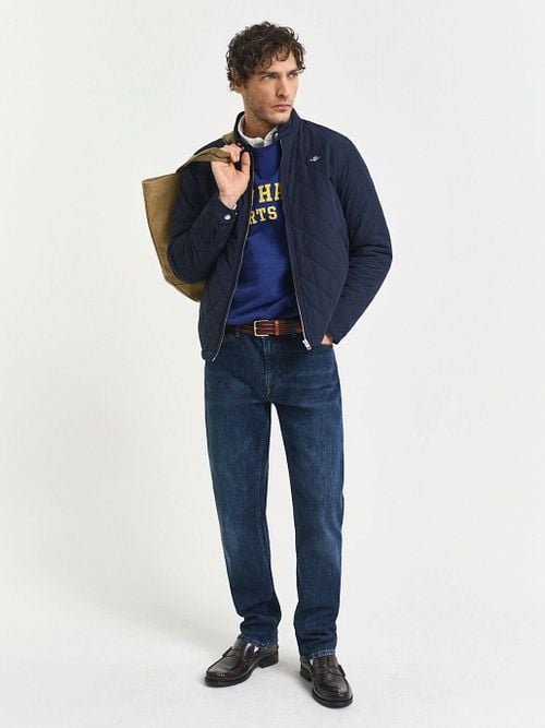 Gant Jacket Quilted Navy Model / Voorkant