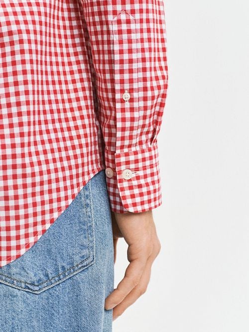 Gant Poplin Banker Shirt Stripe Red Model / Detail
