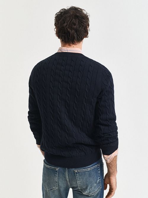 Gant Pullover Cable Navy Model / Achterkant