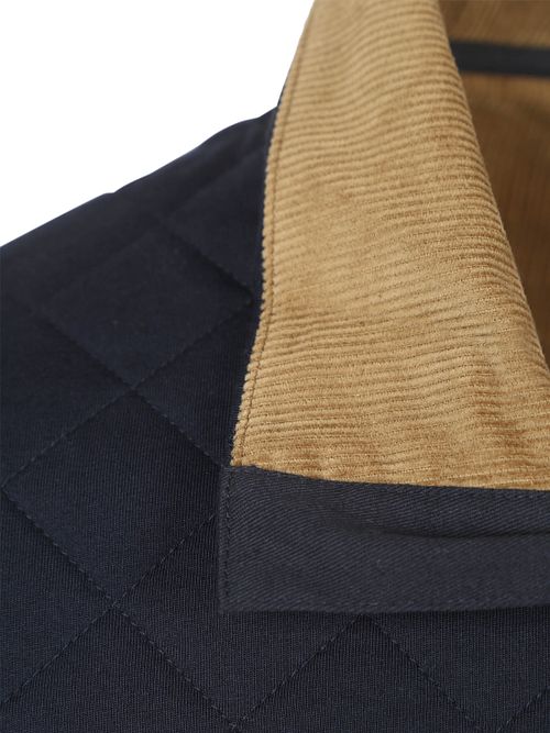 Gant Quilted Mocker Sweater Navy