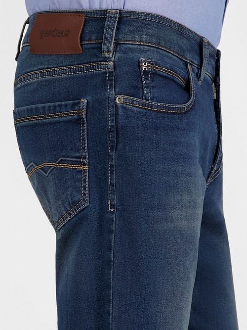 Gardeur Batu Broek Marine Blauw Model / Detail