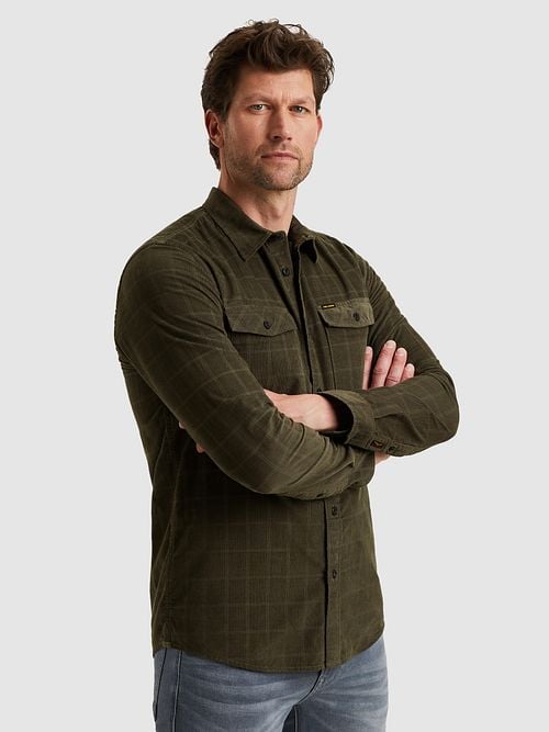 PME Legend Overshirt Fine Corduroy Beluga Green