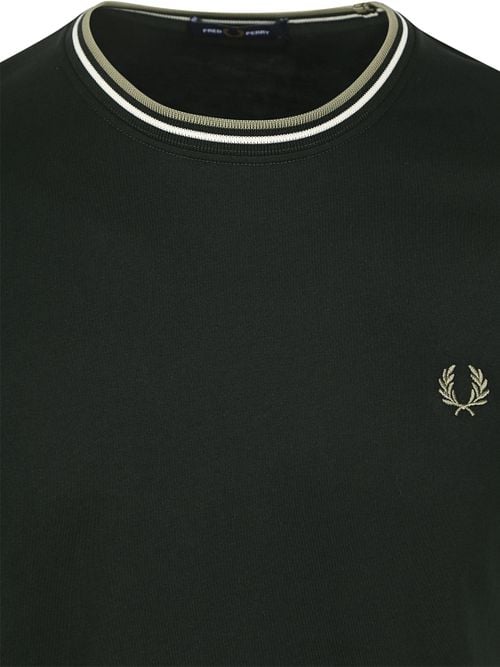 Fred Perry M1588 Twin Tipped T Shirt Dark Green Product / Detail
