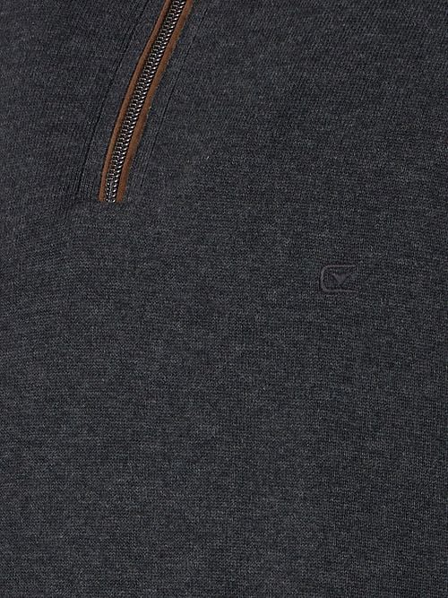 Casa Moda Halfzip Pullover Solid Anthracite Product / Detail