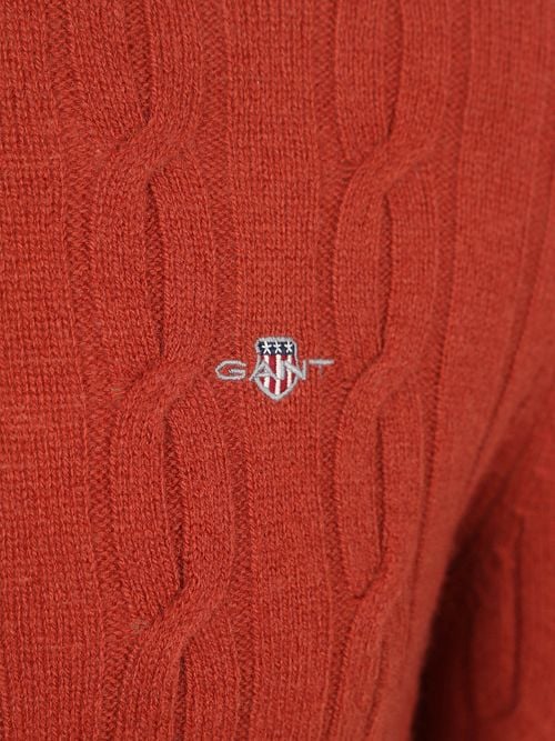 Gant Pullover Crewneck Lambswool Cable Modern Rust Product / Detail