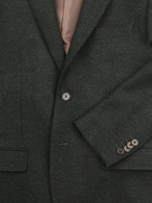 Suitable Blazer Herringbone Merino Wool Dunkelgrün