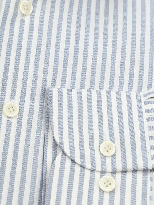 Profuomo Hemd Peached Streifen Flanell Blau