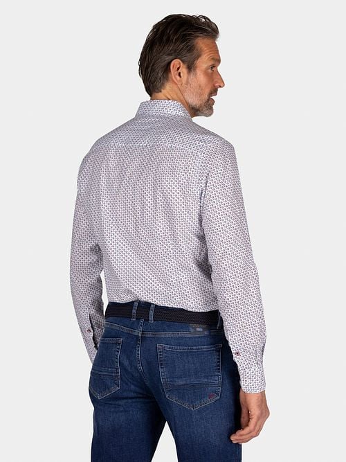 NZA Overhemd Aidan Print Blauw Model / Achterkant