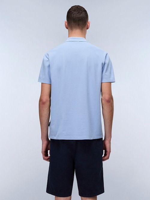 Napapijri Ealis Polo Shirt Chambray Blue Model / Achterkant