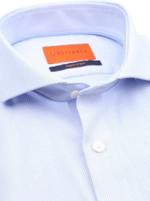 Suitable Shirt Jacquard Luxe Light Blue