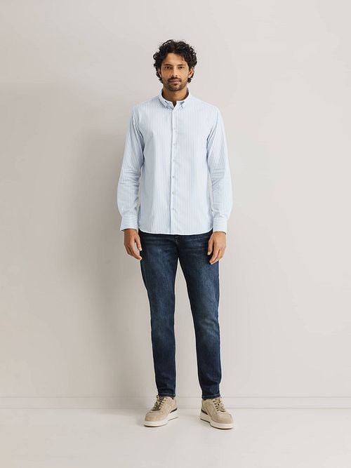 State Of Art Dobby Shirt Stripes Light Blue Model / Voorkant