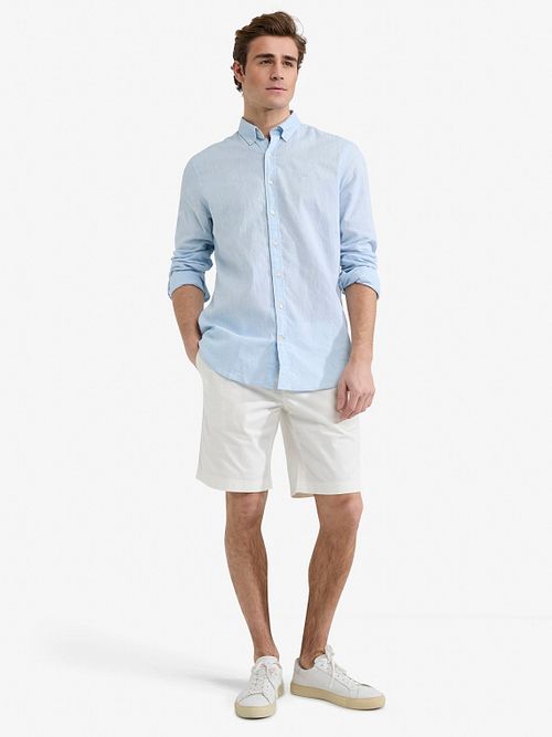 McGregor Shirt Linen Blend Light Blue Model / Voorkant