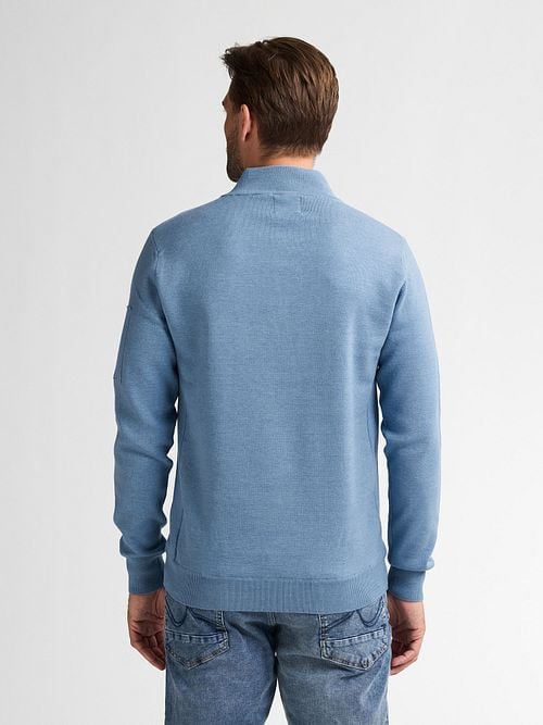 Petrol Half-Zip Sweater Aspen Blue Model / Achterkant