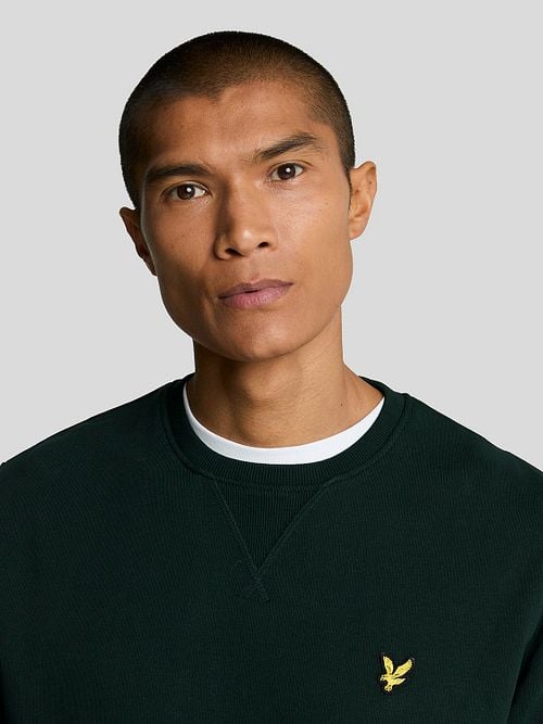 Lyle & Scott Pullover Dunkelgrün Model / Detail