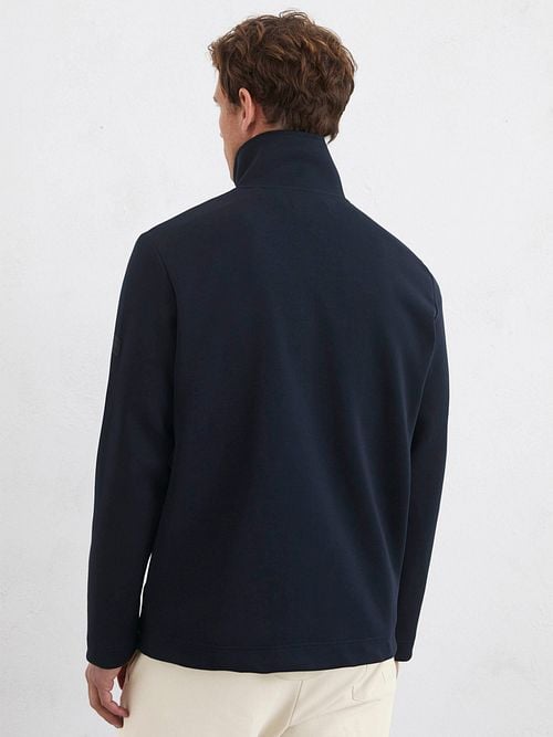 Marc O'Polo Scuba Interlock Overshirt Navy Model / Achterkant