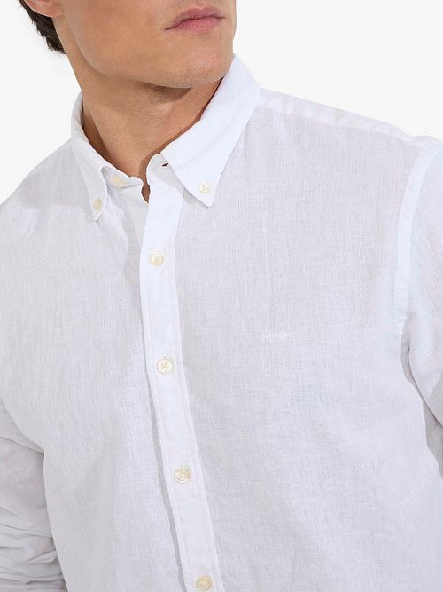 McGregor Hemd Linen Blend Weiß Model / Detail